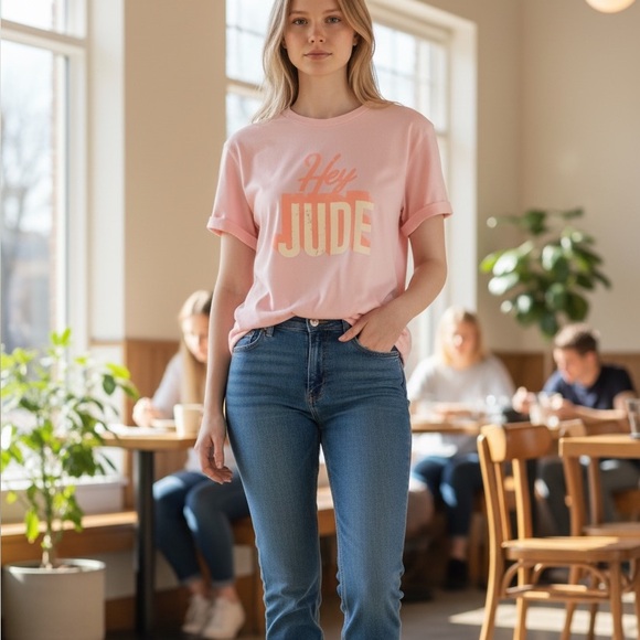 Promesa Tops - Promesa Pink 'Hey Jude' Short Sleeve Tee